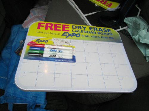 5 DRY ERASE CALENDER BOARDS WITH MARKERS