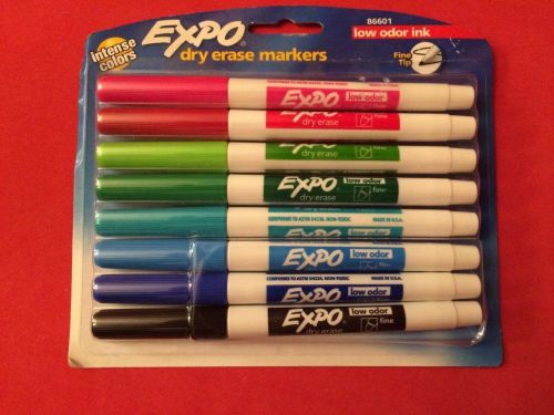8 COUNT EXPO LOW ODOR INK  DRY ERASE MARKERS &#034;FINE TIP&#034;