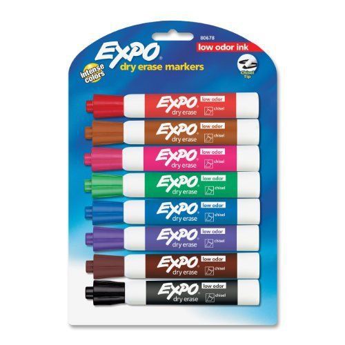 Expo Dry Erase Marker - Chisel Marker Point Style - Assorted Ink - 8 (san80678)