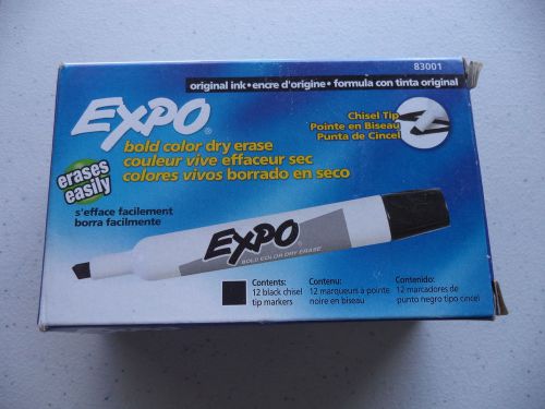 12 Expo Dry Erase Whiteboard Markers Chisel Tip Black Magic 83001 FREE SHIPPING