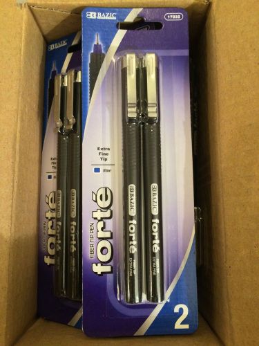 Bazic 17032-12 Forte Blue Fiber Tip Fineliner Pen Pack of 12 (12 X 2 )