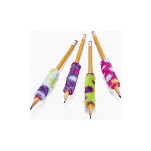 12 Plush Neon Pencil Grips (Pack of 12)