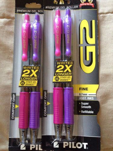 2 Packs Pilot G2 Pens Pink Purple
