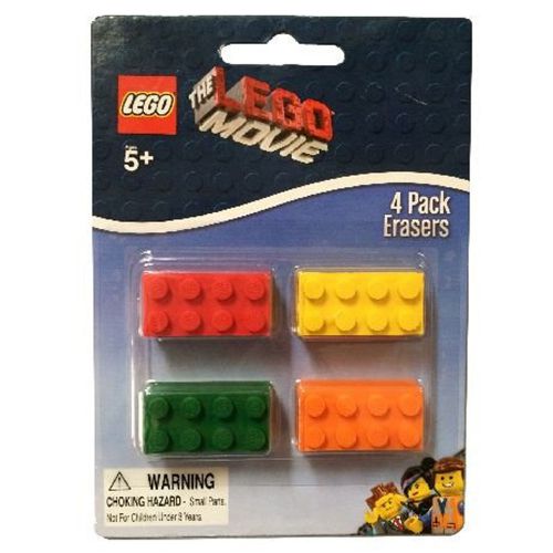 The LEGO Movie - Set of 4 NEW Brick Erasers Party Favors School Supplies