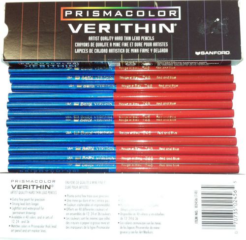 72 Prismacolor Verithin Checking Pencils,  Lead is Half Red &amp; Half Blue.