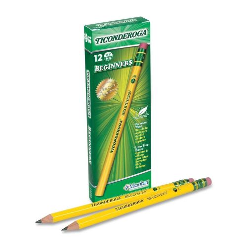 NEW Dixon Ticonderoga Beginners Primary Pencils, #2, Yellow, Box of 12 (13308)
