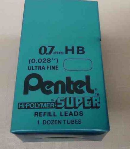 144 ct * 12 Tubes of Pentel Lead Refills * SUPER HI-POLYMER 0.7MM HB