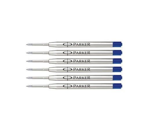 NEW Parker Ball Point Pen Refills, Medium Point, Blue Ink, 6/Pack (3032631)
