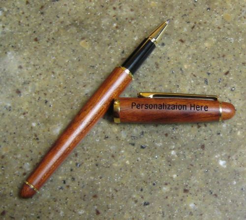 Personalized Custom Laser Engraved ROSEWOOD Rollerball Pen