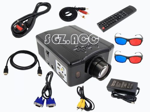 LED Projector Digital TV DVB HD USB HDMI for PlayStation XBOX Home Cinema Black