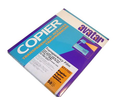 AVATAR 8.5&#034; X 11&#034; COLOR COPIER 50 COUNT TRANSPARENCY AT1700 -24 AVAILABLE