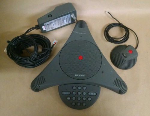 Polycom soundstation ex base unit, external microphone, and wall module for sale