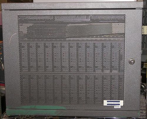 TELCO SYSTEMS CABINET WITH SHELF AND CARDS COMPLETE