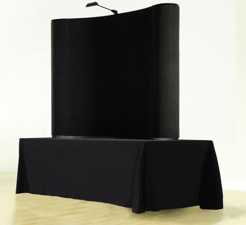 TABLE TOP TRADE SHOW POP UP DISPLAY  BOOTH 6&#039; BLACK VELCRO READY W SOFT CASES