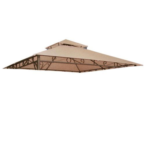 10x10 ft garden gazebo top replacement canopy tan for sale