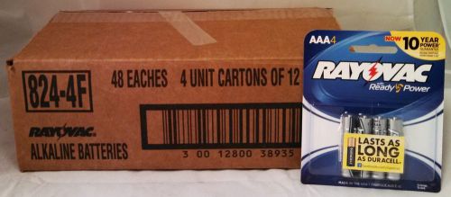 Rayovac Alkaline AAA Batteries 4-Pack Retail Packs - Case of 48 &#034;Wholesale&#034;
