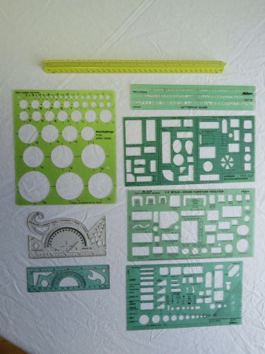 Pickett-Berol-Sterling Acrhitectural Drawing Templates and Scale- Lot of 8