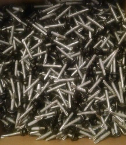 2000 Black #12 x 1 1/2&#034; hex metal frame building screws with washer self tapping