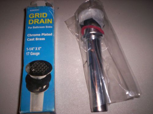 Watts grid drain 1 1/4 x 6&#034; 629203c chrome plated cast brass 17 gauge for sale