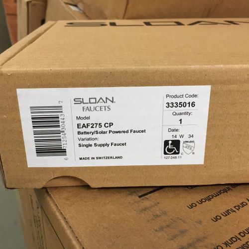 Sloan EAF275 CP Battery/Solar power Faucet
