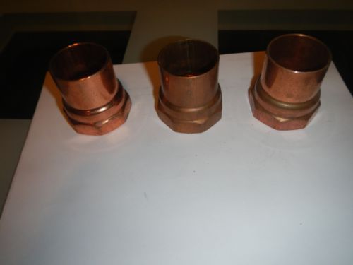 (3) 1 1/4&#034; Copper Female Adapter