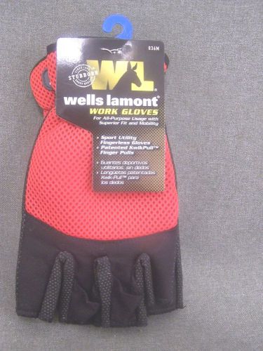 Wells Lamont fingerless work gloves 836L. 96% cotton 4% spandex. size mediuim.