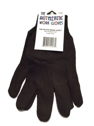 Brown Jersey Knitted Multi-Purpose Chore Work Gloves- 6 Pair New With Tags LARGE