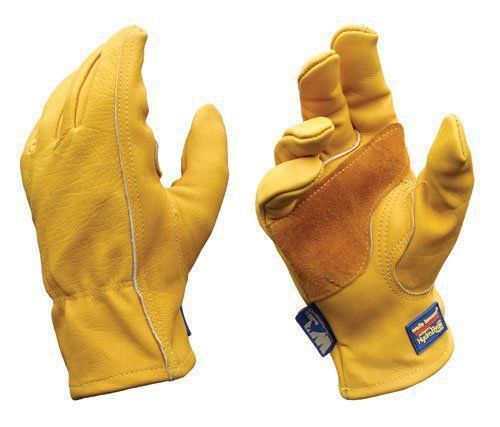 Wells lamont heavy duty leather work gloves premium - cowhide - size large for sale