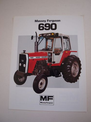 Massey-Ferguson MF 690 2WD Tractor Color Brochure Spec Sheet MINT &#039;83
