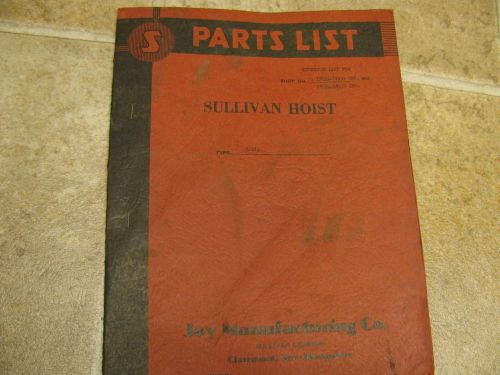 Sullivan Air Hoist Parts LIst Manual
