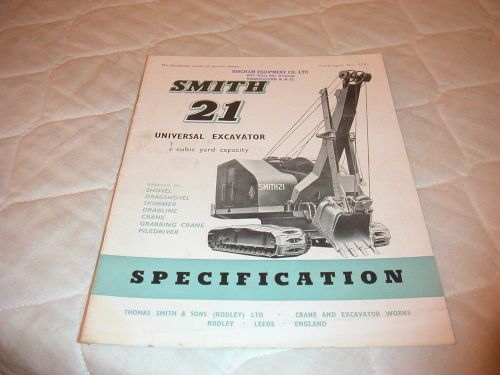 1950&#039;s SMITH MODEL 21 UNIVERSAL EXCAVATOR SALES BROCHURE