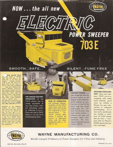 Equipment Brochure - Wayne - 703E - Power Sweeper - 1964 (E1407)