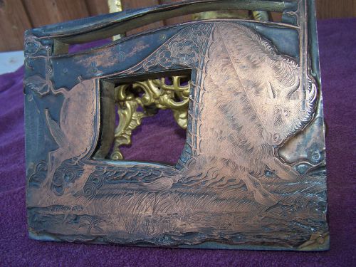 Rare large american buffalo wild west show copper printing plate ca. 1880 - 1900 for sale