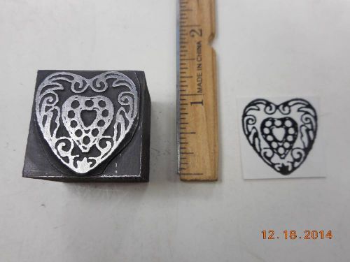Printing Letterpress Printers Block, 3 Hearts in One