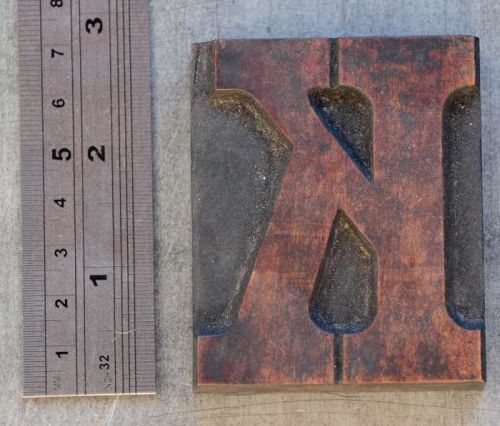 letter &#034;K&#034; letterpress wood block rare wonderful patina alphabet printing serif