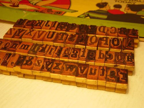 Lot Vintage Printers Blocks Alphabet Symbol Letters Antique Set Upper Lower Case
