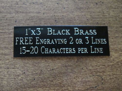 1&#034;x3&#034; brass name plate art-trophies-gift-taxidermy-flag case free custom engrave for sale