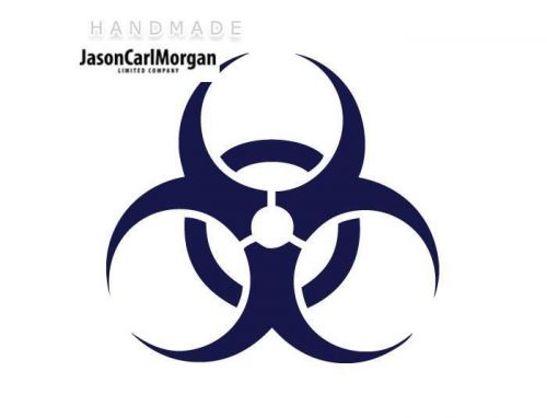 JCM® Iron On Applique Decal, Biohazard Navy Blue