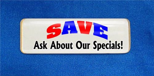 Save banner custom personalized name tag badge id sale selling store salesperson for sale