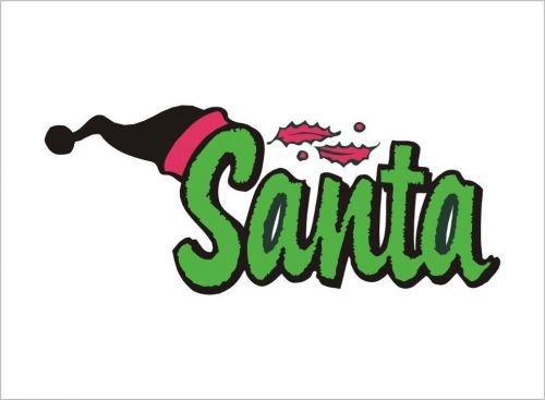 2X Hat on Santa Decal Vinyl Sticker Car Truck Bumper Laptop - 570