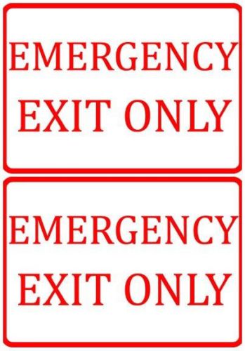 Emergency Exit Only Business Company Signs Two Sets Durable Vinyl Signage Set