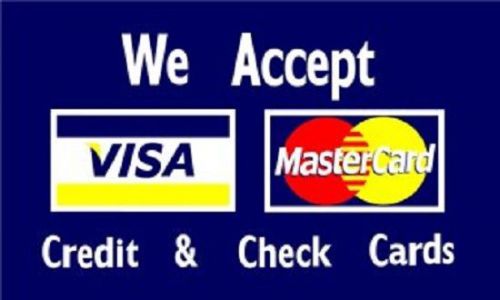 We Accept Visa MasterCard Flag Store Banner Advertising Business Credit Sign 3x5