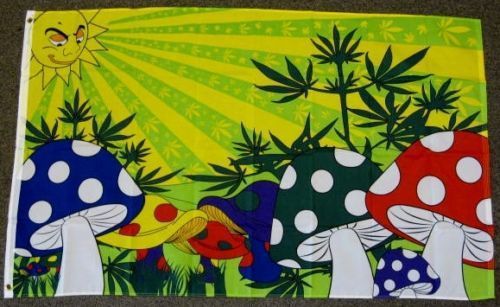 Mushroom Marijuana Flag 3&#039;x5&#039; Polyester - 022
