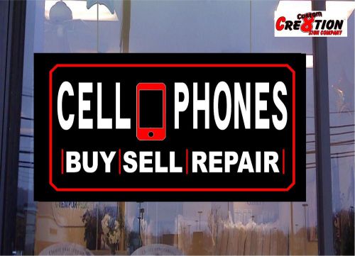 20&#034; x 36&#034; led light box sign - cell phones - buy - sell - repair - window sign for sale