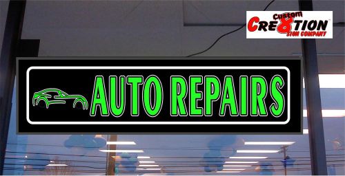 Light box led sign - auto repair 46&#034;x12&#034; neon banner alternative - window sign for sale