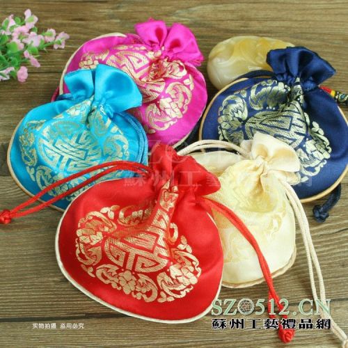 Wholesale 10pcs chinese slik pouches candy jewelry drawstring bags coin purses for sale