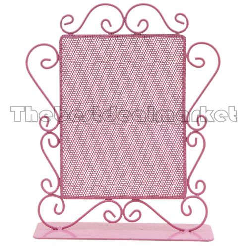 Multi-Purpose Earring Jewelry Display Stand Holder Metal Pink 0874 Women Gift