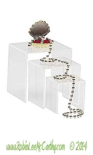 Risers 3&#034; 4&#034; 5W Square Set Acrylic Counter Display Riser for Trade Show Jewelry