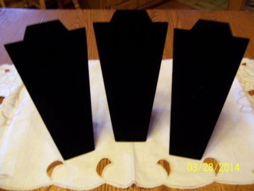 3 Black Velvet Narrow Necklace Boards- 8 3/4 inches tall &amp; 4 inches wide
