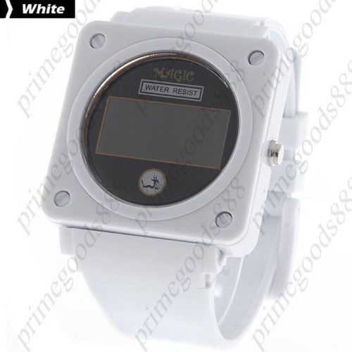 Touch Screen Unisex LED Digital Wrist watch Date Display in White Free Shipping